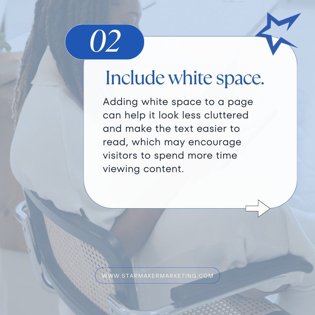 gostarmaker's tweet image. Effective Web Design Tips for Improving Your Website

1. Design a simple homepage.
2. Include white space.
3. Create a user-friendly navigation menu.
______
#simplewebdesign #whitespace #usefriendly #webdesigntips #webtips #website #webdesign #starmakermarketing