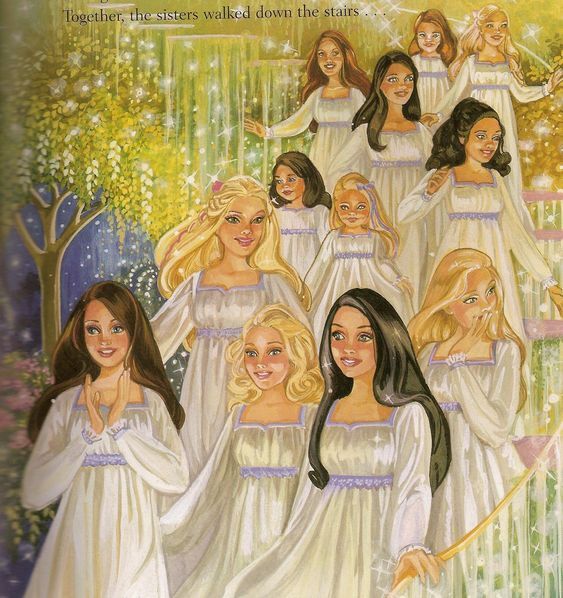 barbie in the 12 dancing princesses (2006) - book illustration