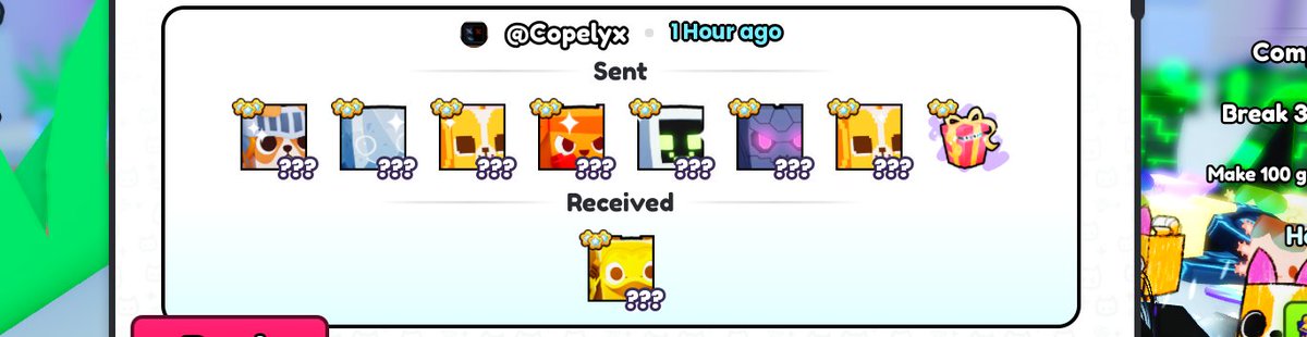 TechQuest1020's tweet image. Can Someone give me huges? I got scammed for something with a RAP of 1.87b but an actual value of 127m (on cosmic values) Can someone please give me some huges or exclusives, because if not I am going to quit the game forever.