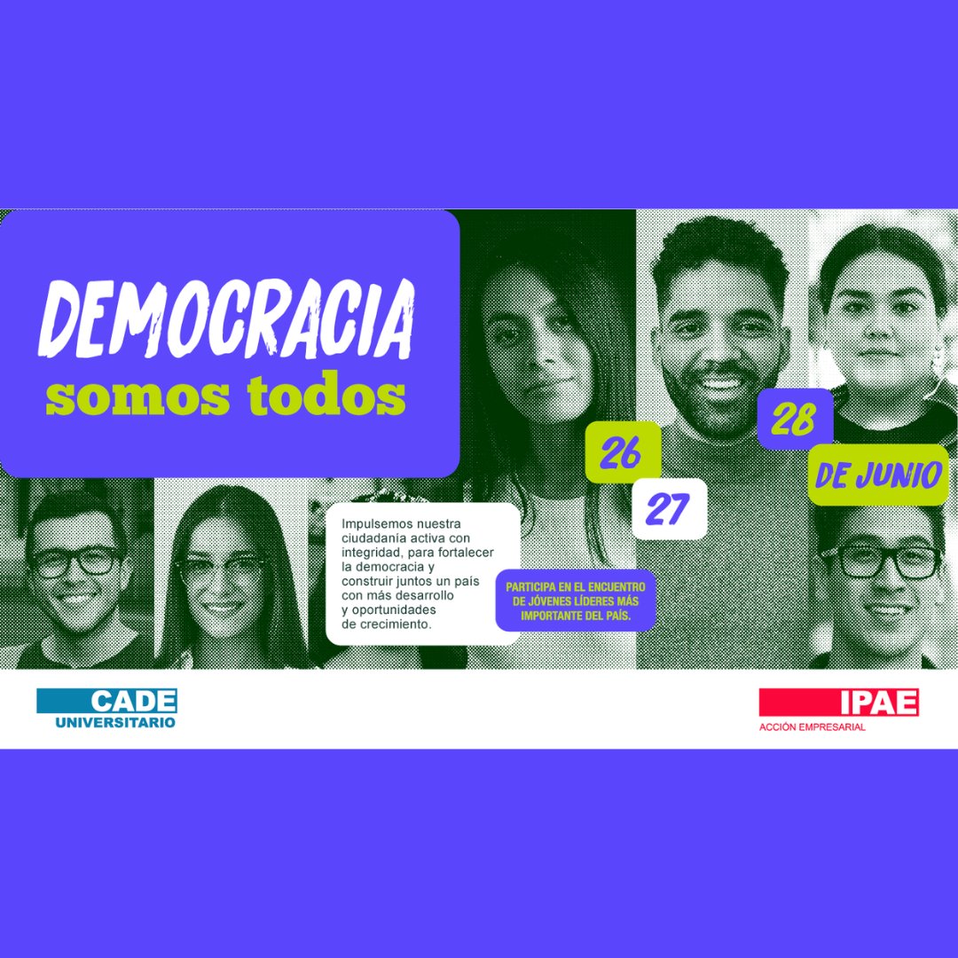 Altamaro's tweet image. ¡Mibanco Perú vuelve a #CADEuniversitario 2024! +500 jóvenes reflexionarán sobre la realidad nacional y promoverán una ciudadanía activa con integridad y oportunidades para todos los peruanos. Más detalles del evento aquí: ipae.pe/cade-universit…