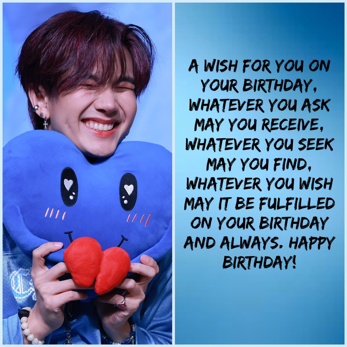 <a href="/JakeB4rever/">BIU.</a> June 4th is the best day of the year. Being a fellow June 4th child is a blessing and an honour to share a birthday with you. 

This birthday, I wish you abundant happiness and love. May all your dreams turn into reality and may lady luck visit your home today. Happy