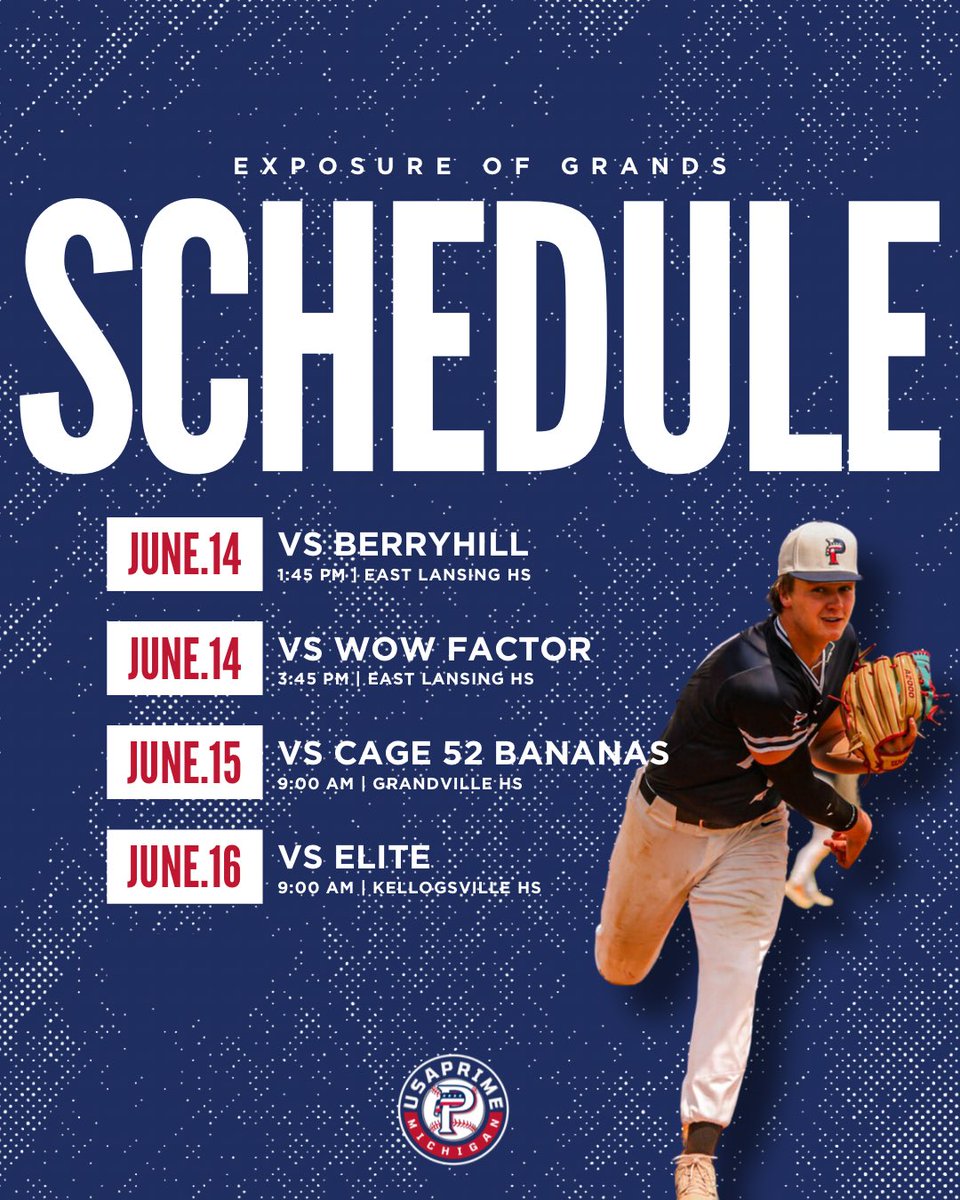 USA Prime MI 13u Scout Team (@13uusaprimemi) on Twitter photo 𝐄𝐗𝐏𝐎𝐒𝐔𝐑𝐄 𝐎𝐅 𝐆𝐑𝐀𝐍𝐃𝐒 🔥
Schedule release for our first tournament of the year 👇
<a href="/ExposedatGrands/">Exposure at the Grands</a>
#PrimeOnTop 𝐄𝐗𝐏𝐎𝐒𝐔𝐑𝐄 𝐎𝐅 𝐆𝐑𝐀𝐍𝐃𝐒 🔥
Schedule release for our first tournament of the year 👇
<a href="/ExposedatGrands/">Exposure at the Grands</a>
#PrimeOnTop