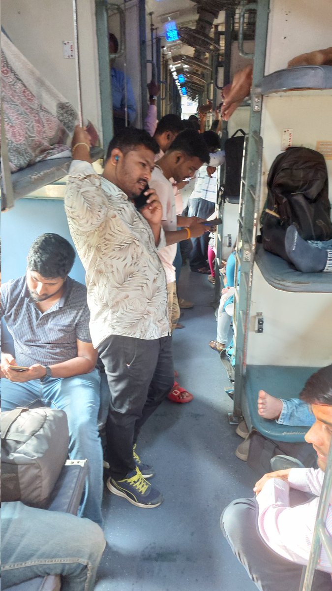 dhanasekar_be's tweet photo. We are unable to go restroom m, including seats, are occupied by them.  Very uncomfortable, and please take necessary action on this. Respect min @AshwiniVaishnaw https://t.co/9iiuo0PaxN