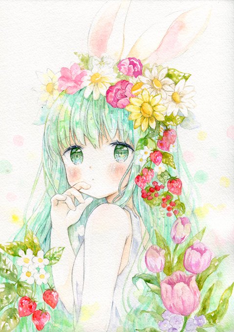 「獣娘 頭に花」のTwitter画像/イラスト(新着)