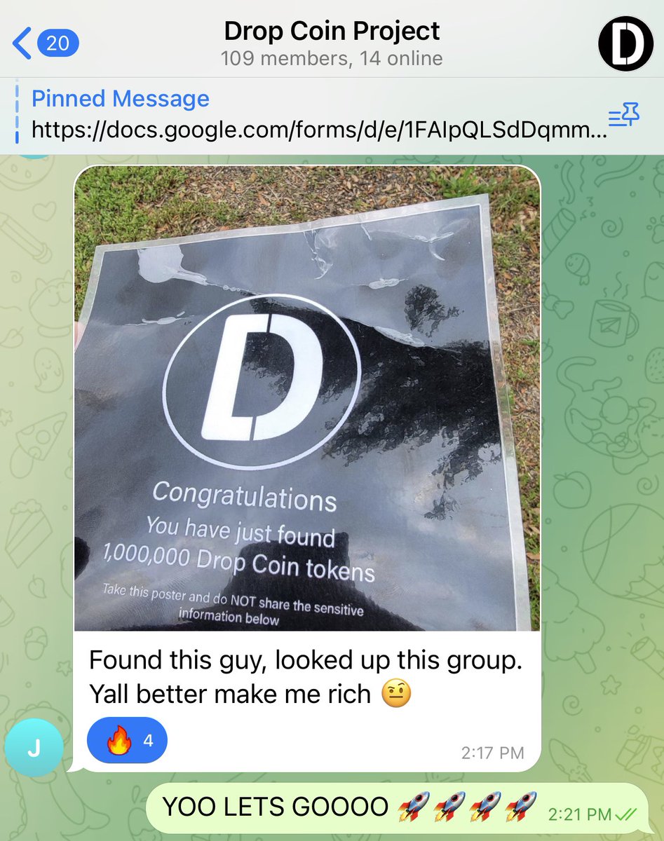 DropCoinProject's tweet photo. Throwback Tuesday! 

Remember when someone found our very first DROP? 

1,000,000 DROP for this absolute legend https://t.co/eXt8ZQdhA6