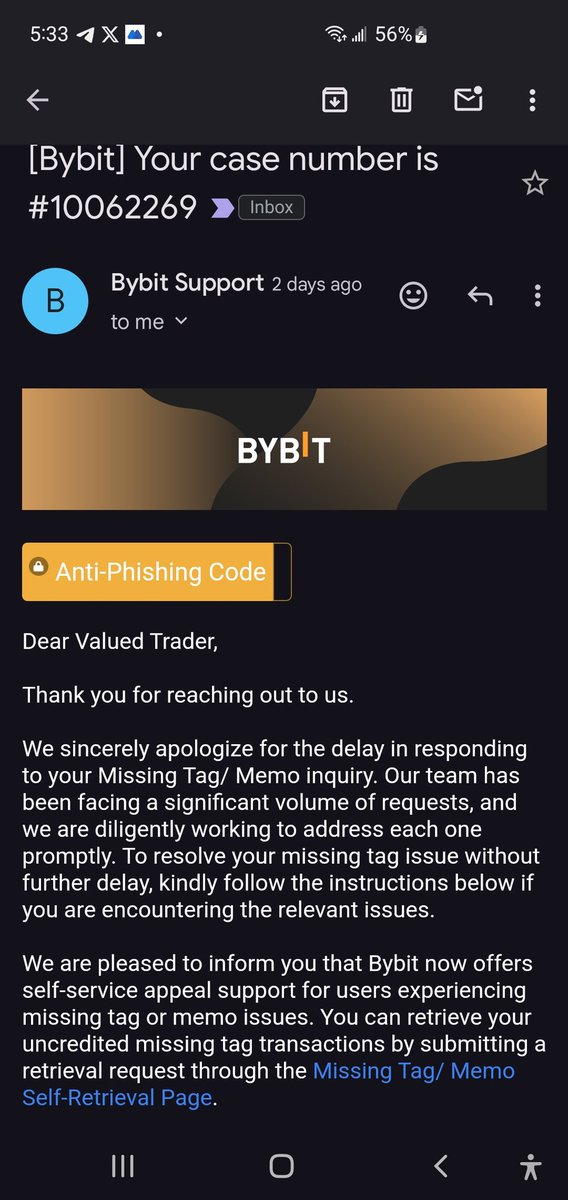 charyst6's tweet photo. @Bybit_Official Kindly refund my money it has been six today, no dispute should last more than 2-5days https://t.co/lhYy9XvZEn