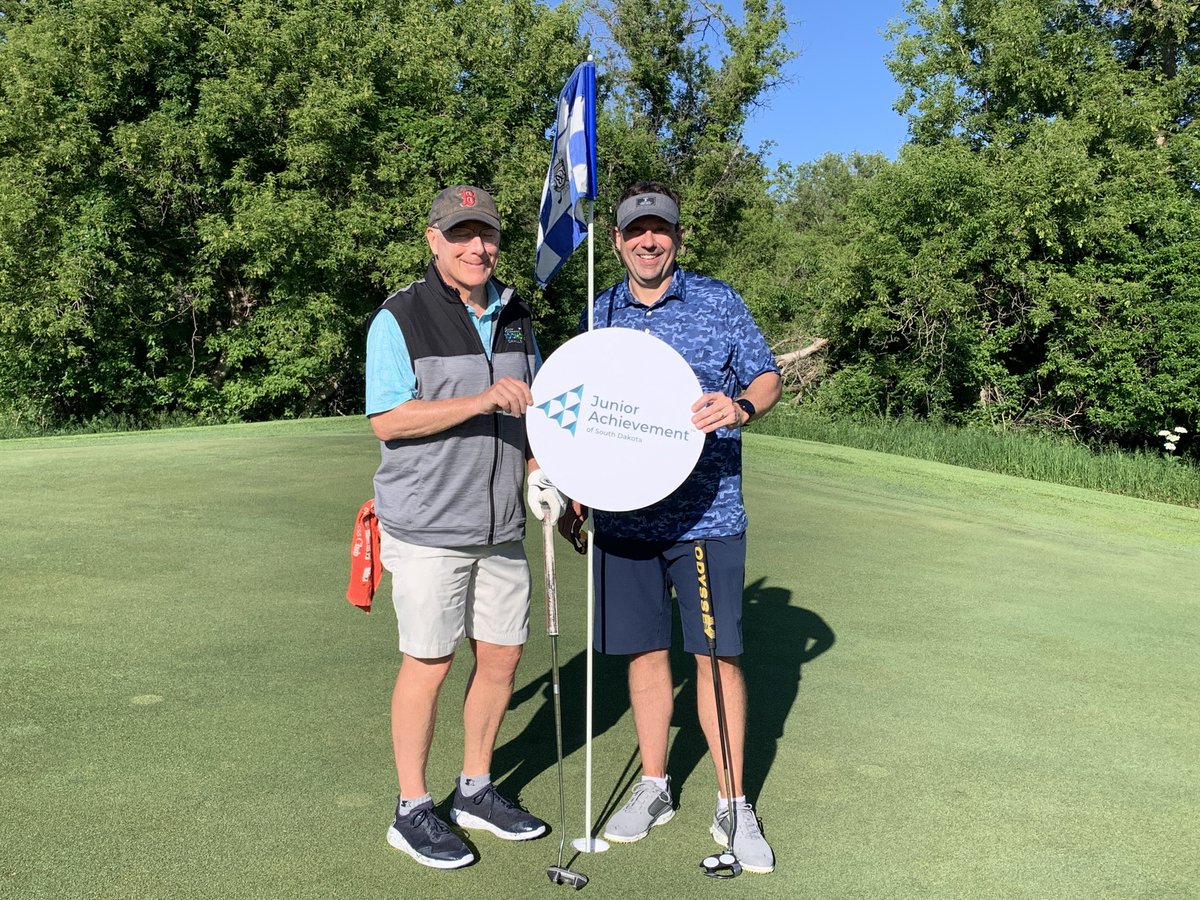 MarkOsports's tweet photo. Just wrapped up 26 years of playing 100 holes of golf each year for @JASouthDakota … I’m planning on one more next year and then we’ll see.
Sure enjoy spending the day with Matt Smith @dacotahbank and thanks to all my incredibly generous sponsors over the years! 💰💚🏌️‍♂️⛳️👍 https://t.co/pja60YHSXc