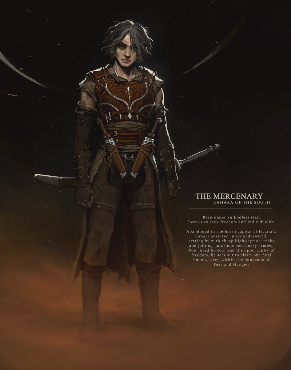 I thought I'd share some Fear and Hunger art I was chipping away on my lunch breaks. The goal was to figure out what a realistic and grounded version of Cahara would look like while still keeping it recognizable as the original character. This was a fun challenge.
#Fearandhunger