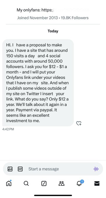 Sounds like a great deal to me 😂😂 you&rsquo;ve uploaded my videos then ask me to pay to put my OF link my videos What