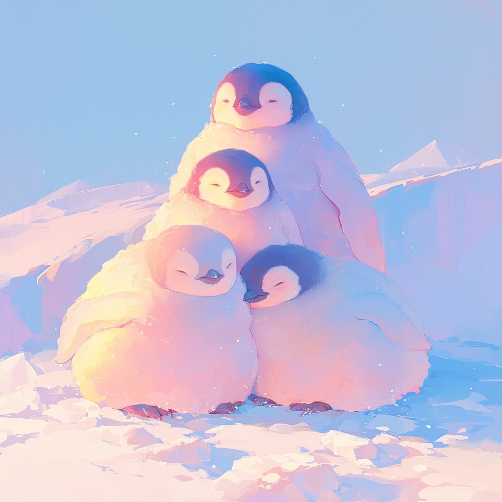 #フリーアイコン
ふわふわペンギン🐧