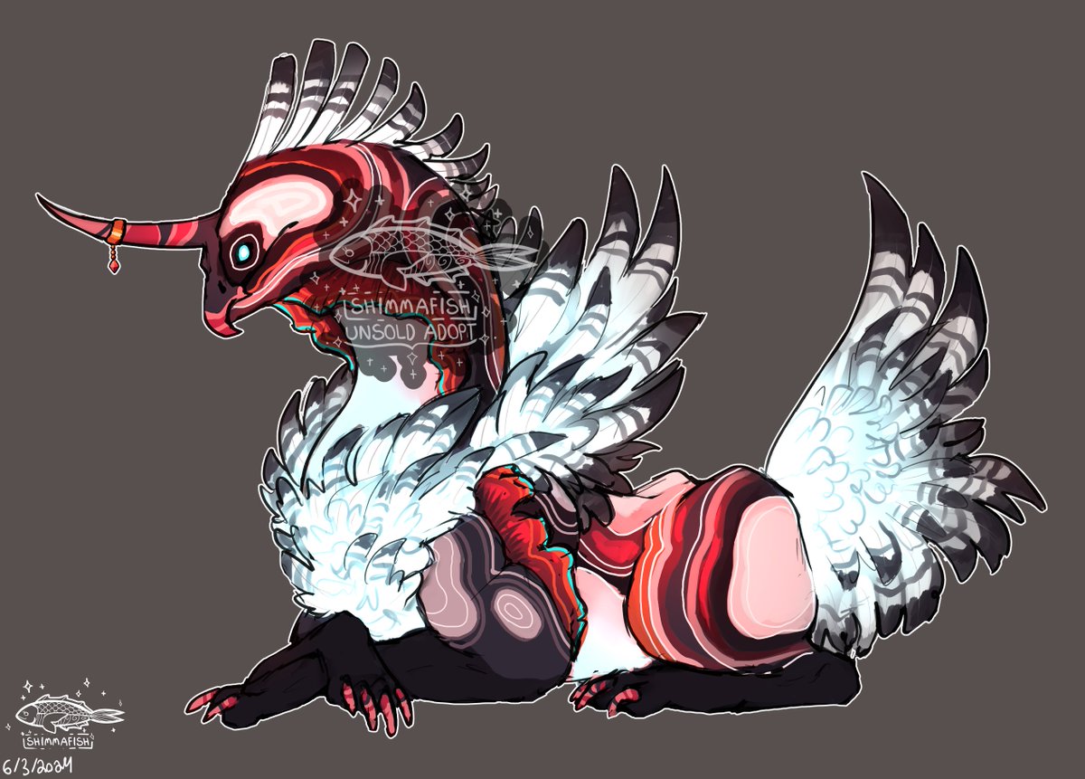 Agate Gryphon creature adopt up! 4⃣5⃣ , 🅿️🅿️ only! Dm for them