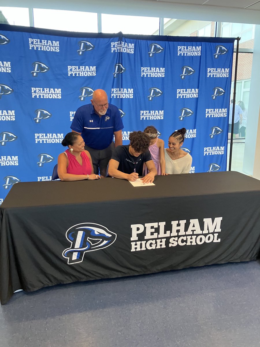 phspythons's tweet photo. At awards night, PHS seniors Michael Harrington, wrestling at Vermont State, Reese Nicolosi, Track at St. A’s and Dom Herrling, Football at UNH, sign their ceremonial Letters of Intent for next year.#ProudAD https://t.co/AVLo3nNmoR