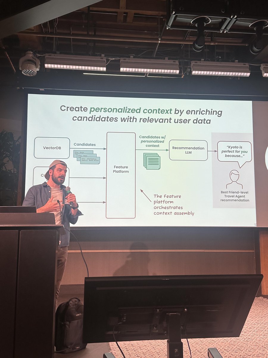 😯Surprisingly, RGA can generate highly personalized recommendations. It's all about context and real-time data! @mikedelbalso from @TectonAI presented at the Unstructured Data Meetup!