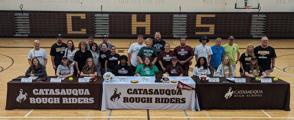 Congratulations to our nine seniors (recent graduates) who were recognized at today's College Athlete Signing Ceremony. #GoRoughs