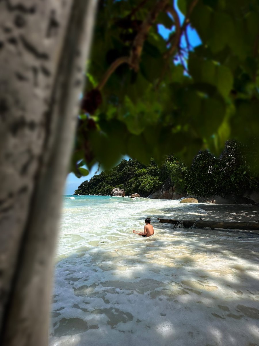 noitpippo's tweet photo. We found a hidden beach that you’ve probably never heard of. Aku dpt tahu teluk ini dr mak aku. 50 tahun dulu inilah pantai tempat dia bermain dgn teman² sekampung. Apa yg mak cerita ttg teluk ni sama dgn apa yang kami bertiga rasakan. Ketenangan, kebahagiaan dan kekeluargaan. https://t.co/gmTNNtIN8N