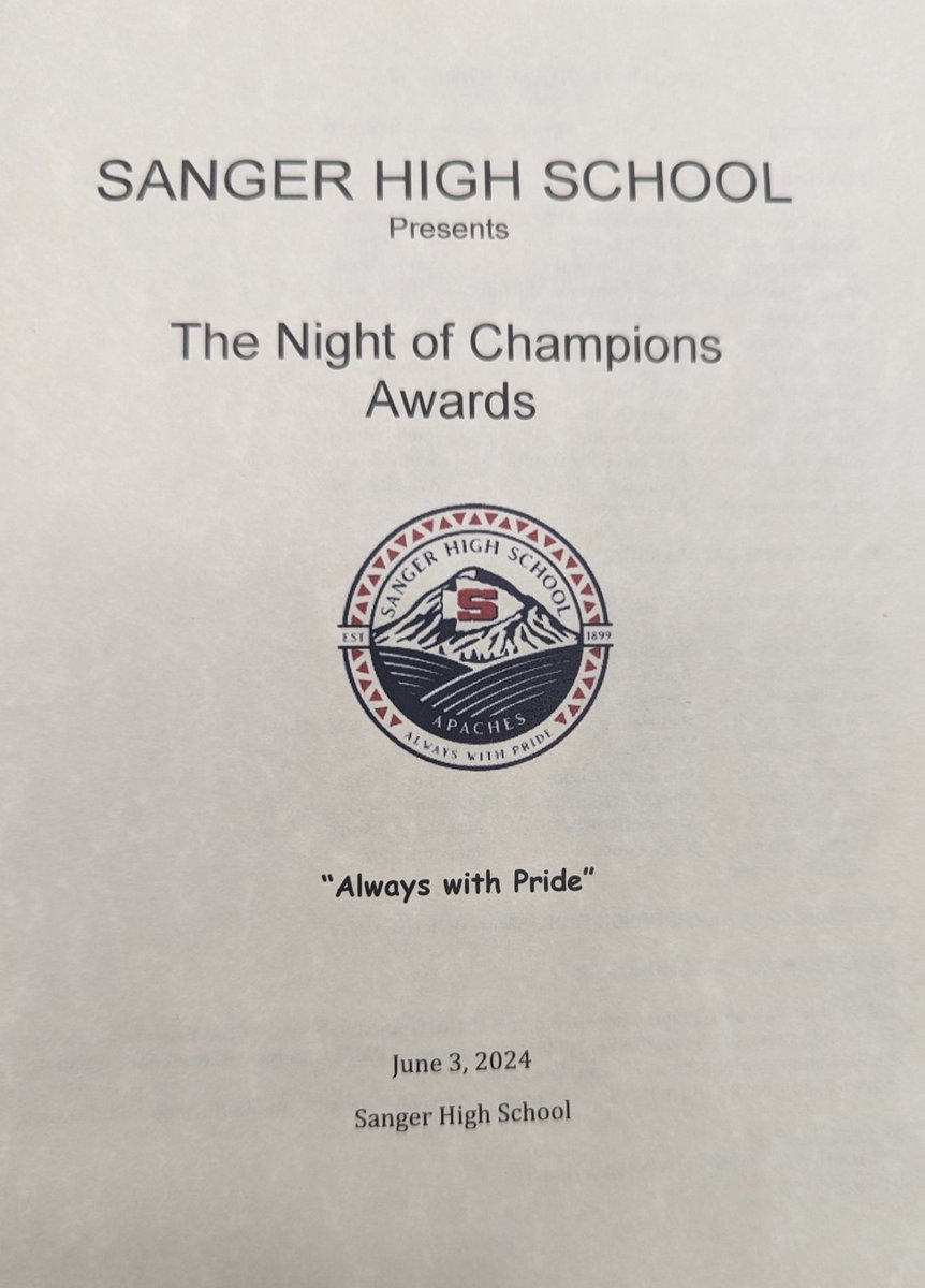 Let's GOOooo!!  Academic Champion for highest GPA on the team at Sanger High Night of Champions. 🙏🏻🙏🏻🙏🏻