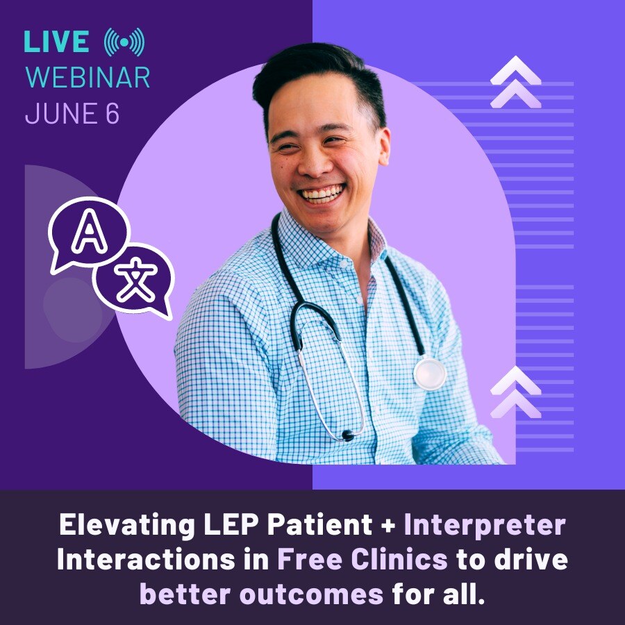 jeenie_app's tweet image. Join Jeenie &amp;amp; @NAFClinics for this free webinar!
Tips to improve healthcare moments with interpreters (backed by best in industry work and research). Plus, real-world virtual interpreting stories &amp;amp; impacts at free clinics. #NAFC #FreeClinics #InterpreterQuality #LevelUp