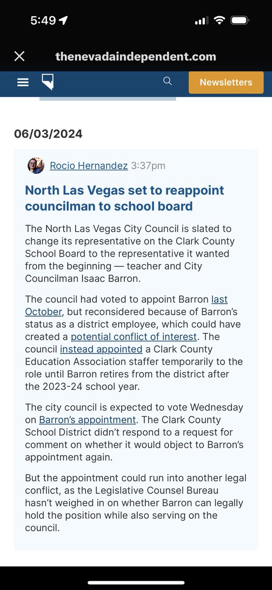 LauraKMM's tweet photo. Now he wants to be a #CCSD trustee, and will remove Dane Watson and he’s barely served on school year #AB175 https://t.co/ySxlGyv9RZ