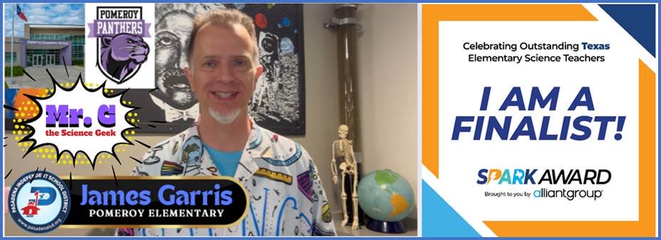 PISD Elementary Science (@pisdsciencek_4) on Twitter photo 🎉Go Mr. G!
Mr. Garris from Pomeroy Elementary is also a top 6 finalist for the <a href="/alliantgroup/">alliantgroup</a> Science Spark Award. Congratulations Mr. Garris! 🎉Go Mr. G!
Mr. Garris from Pomeroy Elementary is also a top 6 finalist for the <a href="/alliantgroup/">alliantgroup</a> Science Spark Award. Congratulations Mr. Garris!