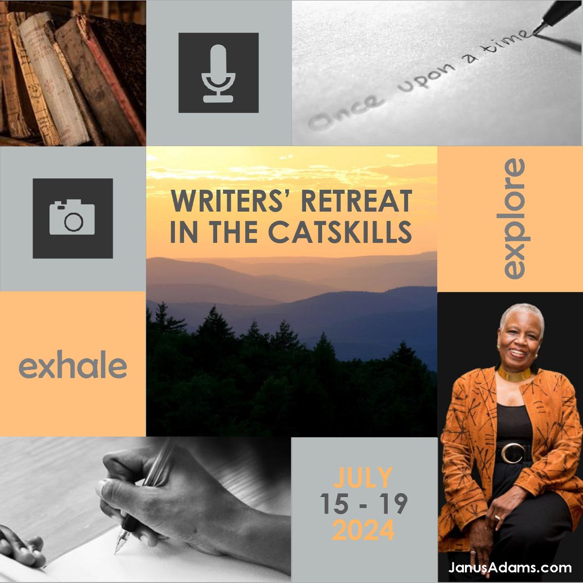 JanusAdams's tweet image. Do you have a story that must be told? 

Join the WRITERS' RETREAT IN THE CATSKILLS, July 15-19, 2024. Finish that book you’ve promised yourself you’d write. 

Workshops, Q&amp;amp;As, Media Training &amp;amp; More! Sign up by June 5 for Early Bird bonuses! 💬👥

buff.ly/3KrEp04