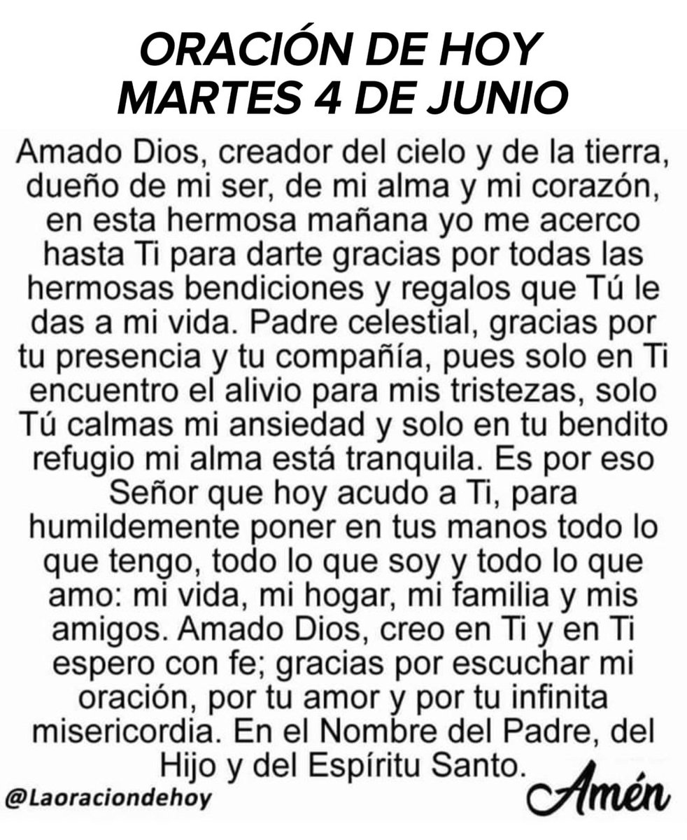 Oración diaria para hoy martes 4 de junio de 2024