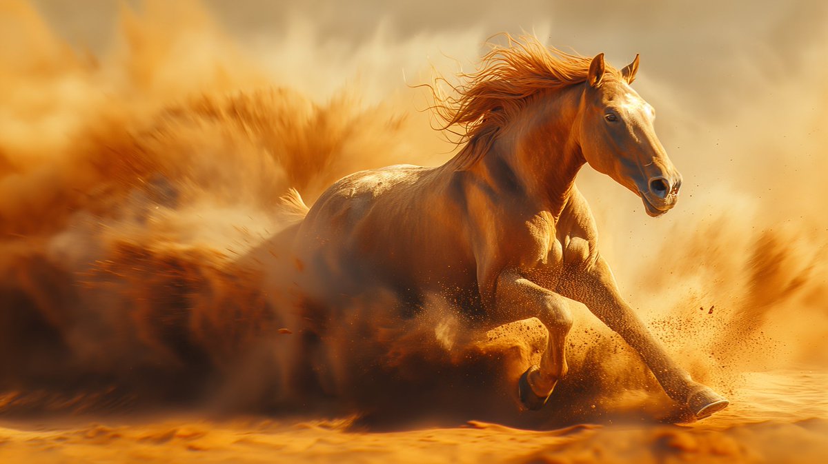fifthk's tweet photo. A force of nature #ai #AIart #art #horse #nature #earth #desert https://t.co/enmULAF2kY