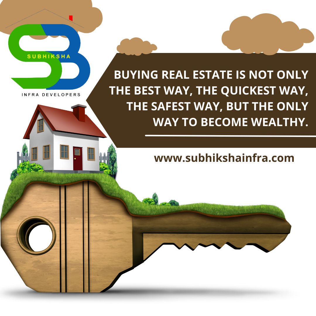 Subhikshainfra's tweet photo. Buying Real Estate is not Only the best way, the Quickest way, the safest way, But the only way to become wealthy.   for details call us +91 7997773323 #villaplots #home #land https://t.co/BgYmSo7FGo