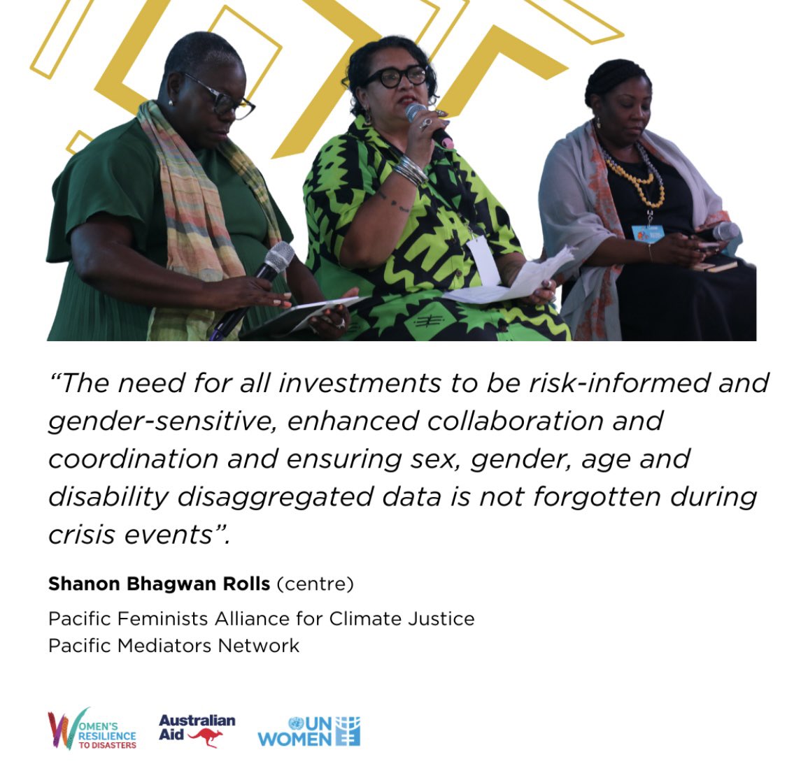 Through the WRD Programme, there's a collaborative effort with women's organizations, feminist coalitions, and civil society groups aimed at boosting rural women's resilience. This initiative focuses on providing financial access and adopting climate-resilient practices. #SIDS4