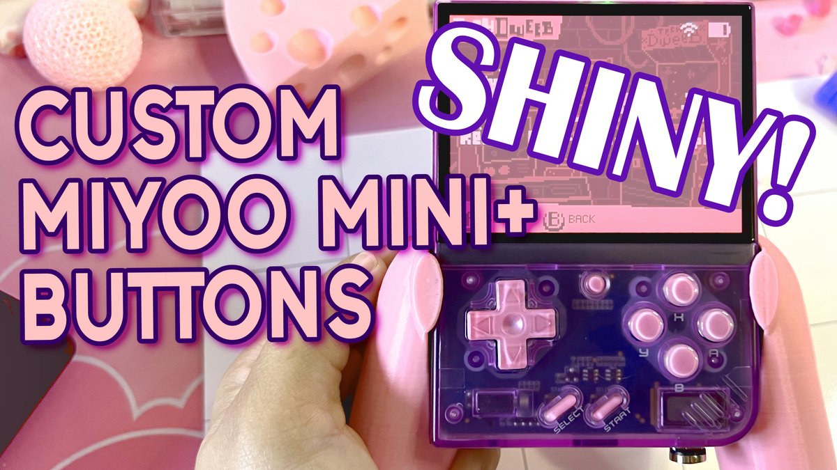 crystal_is_cozy's tweet photo. https://t.co/ImrRJSsQ8i Yay I did it! So pleased with these custom buttons! #miyoominiplus #miyoomini #retromodding #retrohandhelds https://t.co/3UQhQowlxL