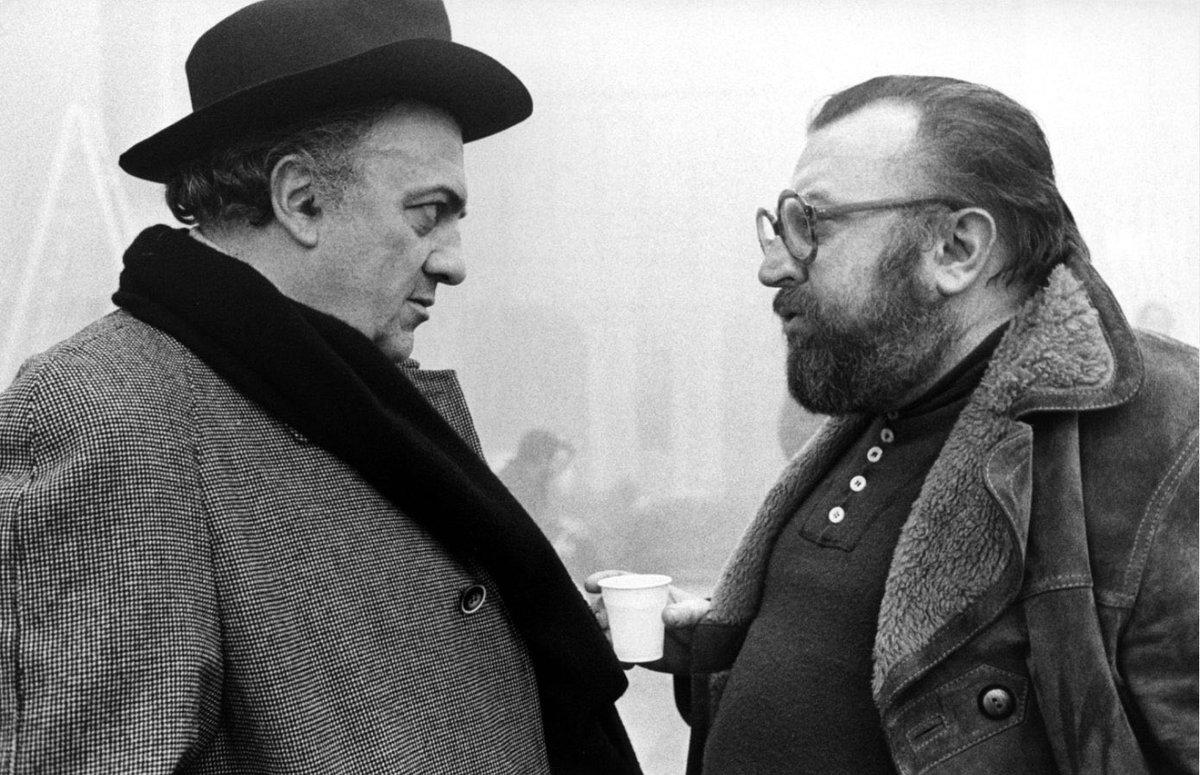DannyDrinksWine's tweet photo. Federico Fellini &amp; Sergio Leone, 1960s. https://t.co/6YxHaMgtYD