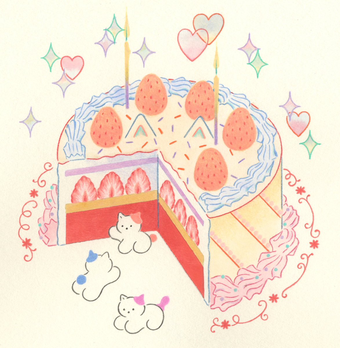 mahiromiyama's tweet image. 🍓🎂🍓🍰
 #私の作品が貴方に響くといいな