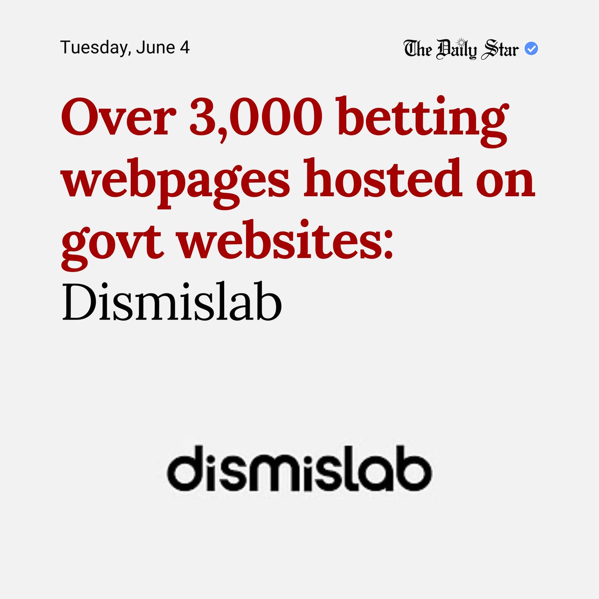 dailystarnews's tweet photo. Read more:
https://t.co/IAp1rsqo8D
#Bangladesh #BusinessNews #Betting #GovernmentWebsite https://t.co/36TI2MBagm