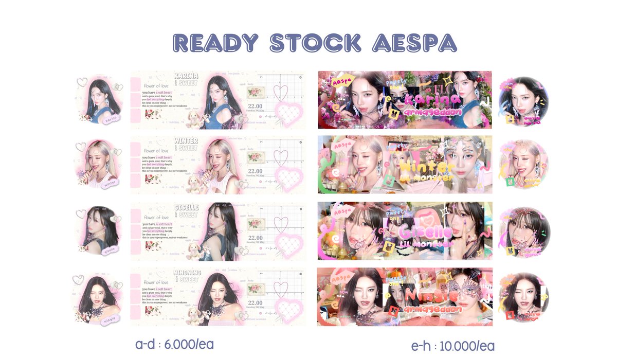 Heavenfiless's tweet image. ready stock layout aespa gg girlgrup teaser comeback armageddon supernova; karina winter giselle ningning ✨

free retext bisa qris

#zonaba #zonauang