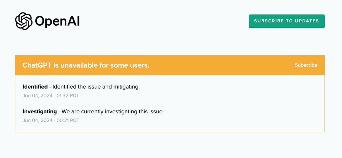 DataChaz's tweet image. In case you were wondering, #ChatGPT is down for many users worldwide.

&amp;gt; status.openai.com