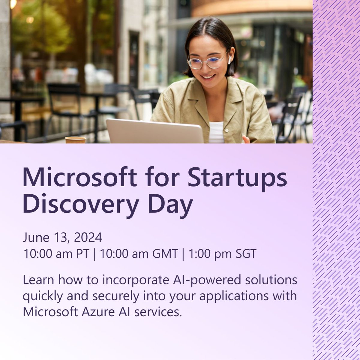 Move ahead of the competition with free access to AI tools, expert guidance, and Azure credits. 
Register now for #Microsoft for Startups Discovery Day to discover the benefits in Founders Hub. msft.it/6019YW1K9