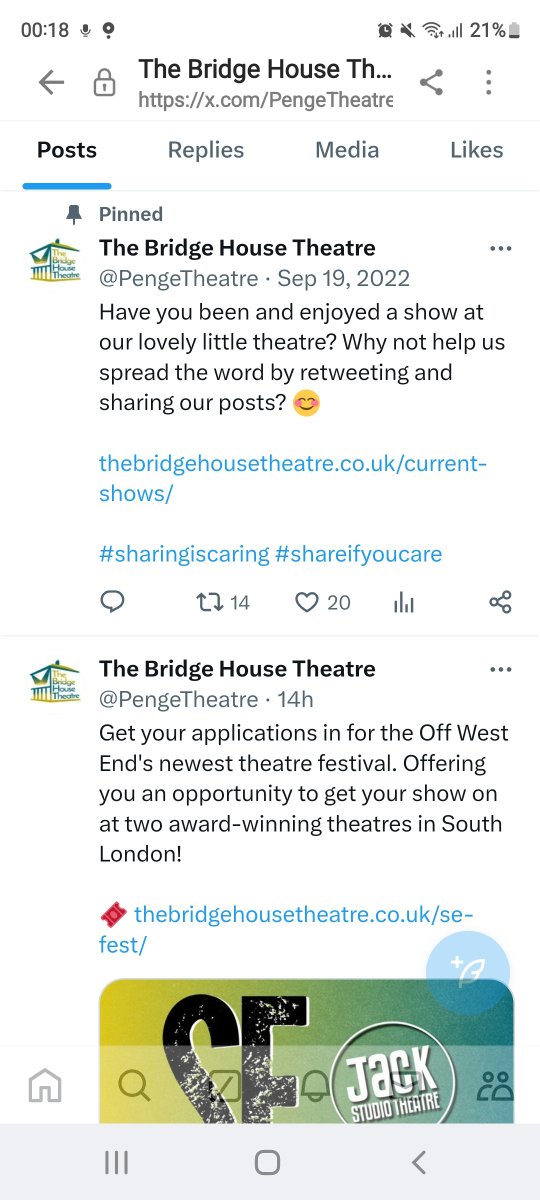 Thanks <a href="/fireraisers/">Fireraisers Theatre</a> 8 x TICKETS left for Thursday's show, Friday  and Saturday SOLD OUT. Some tixs left for tonight and Weds <a href="/PengeTheatre/">The Bridge House Theatre</a>