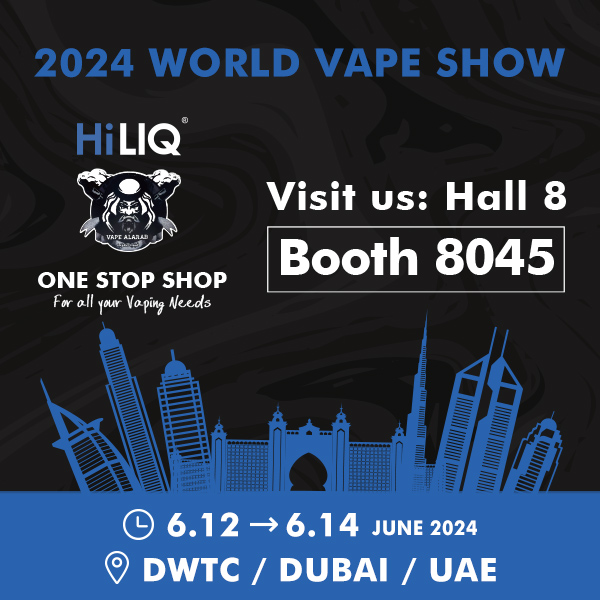 We are thrilled to invite you to the Largest Gathering of Vape Companies globally -- World Vape Show Dubai at the DWTC from June 12-14, 2024! 
📷 Booth Location: Hall 8, Booth 8045
📷 Opening Hours: 12:00 PM - 7:00 PM
See you there!
#HILIQ #worldvapeshow2024 #Nicotinesolutions