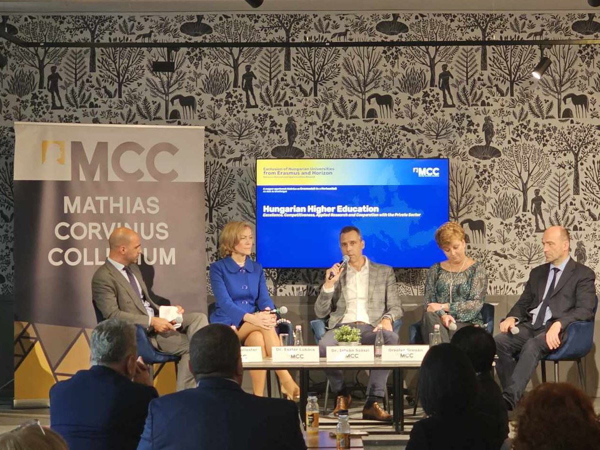 Our #Erasmus conference's first panel highlighted Hungary's education &amp; tech scene with insights from <a href="/DEgyetem/">Debreceni Egyetem</a>, <a href="/BoschGlobal/">BoschGlobal</a>, <a href="/university_gyor/">Széchenyi István Egyetem - University of Győr</a>, &amp; <a href="/DrRichardWerner/">Dr. Richard A. Werner</a>. 

They discussed the higher ed landscape, private sector collaborations, and their journey post-Erasmus exclusion.