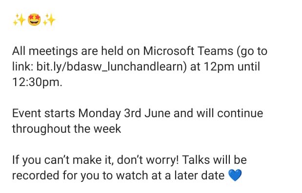 NBT Dietitians (@nbt_dietitians) on Twitter photo Looking forward to <a href="/BDA_SWEngland/">BDA SW England</a> Lunch and Learn events this week as part of Dietitians Week 2024 🎉
Our very own <a href="/campb_kathryn/">Kathryn Campbell</a> will feature Wednesday to discuss Dietetic Apprenticeships 👩🏫
#DW2024 <a href="/BDA_Dietitians/">British Dietetic Association</a> Looking forward to <a href="/BDA_SWEngland/">BDA SW England</a> Lunch and Learn events this week as part of Dietitians Week 2024 🎉
Our very own <a href="/campb_kathryn/">Kathryn Campbell</a> will feature Wednesday to discuss Dietetic Apprenticeships 👩🏫
#DW2024 <a href="/BDA_Dietitians/">British Dietetic Association</a>