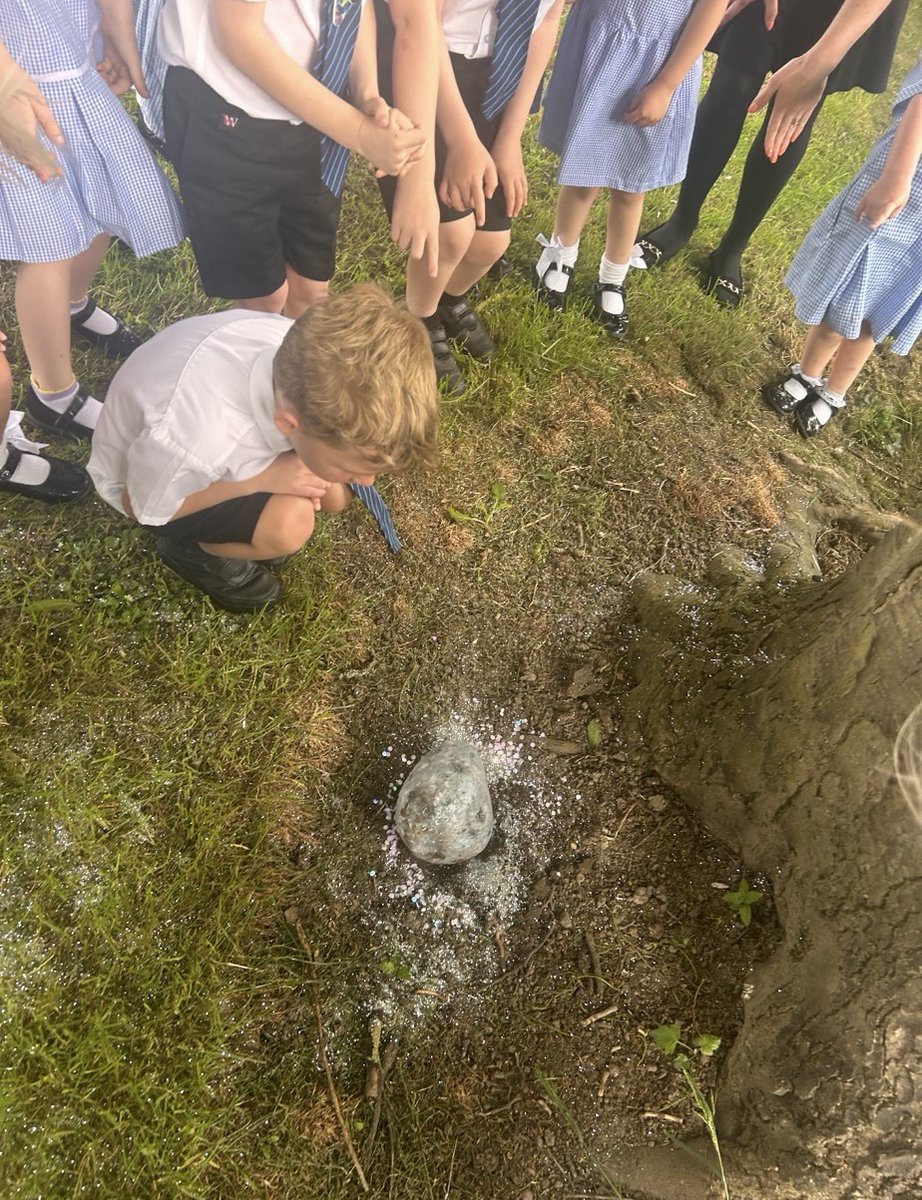 carletonparksch's tweet image. Reception could not believe it when they discovered an asteroid had crash landed on the school field! They will be writing a letter to NASA to keep them informed! #EYFS #Science #GetWriting