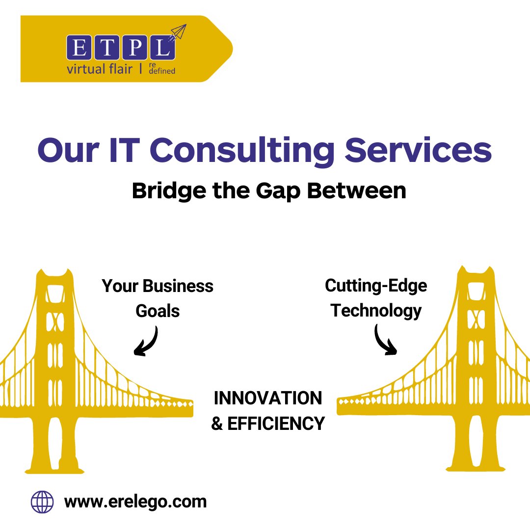 Looking to turn your business goals into reality? 
.
.
.
Let ETPl IT Consulting Services bridge your success! We connect your goals with tech, ensuring innovation and growth

Visit our website now: erelego.com/consulting-ser…

#ITConsulting #DigitalTransformation #eReleGo
