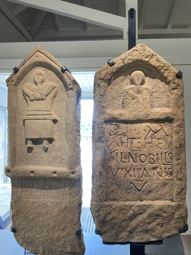 valmhope's tweet photo. Some recent Romano-British tombstone tourism at Corbridge. Two much-loved little girls (RIB 1180 &amp; 1181) and a military standard bearer (RIB 1172) (@HexhamAbbey). Oh....and a lion! https://t.co/Egc6Pr7hMm