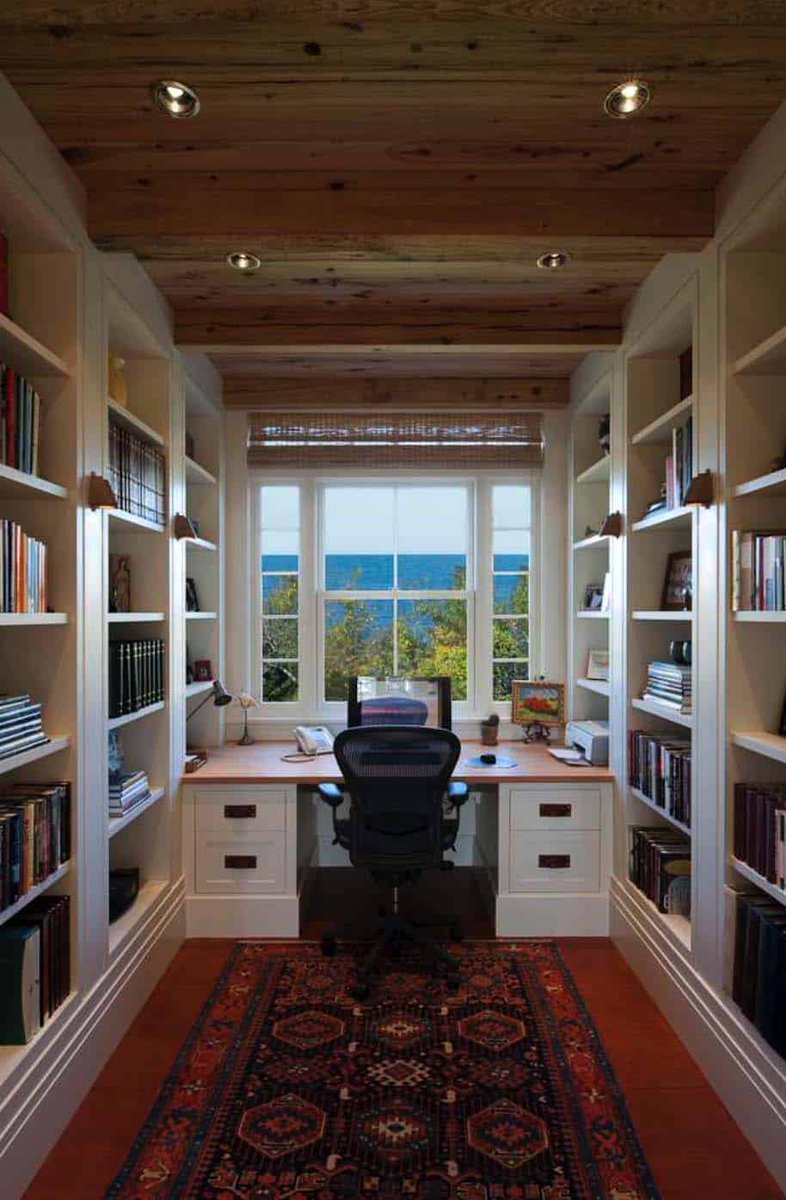 28 Dreamy home offices with libraries for creative inspiration onekindesign.com/2016/07/22/hom…