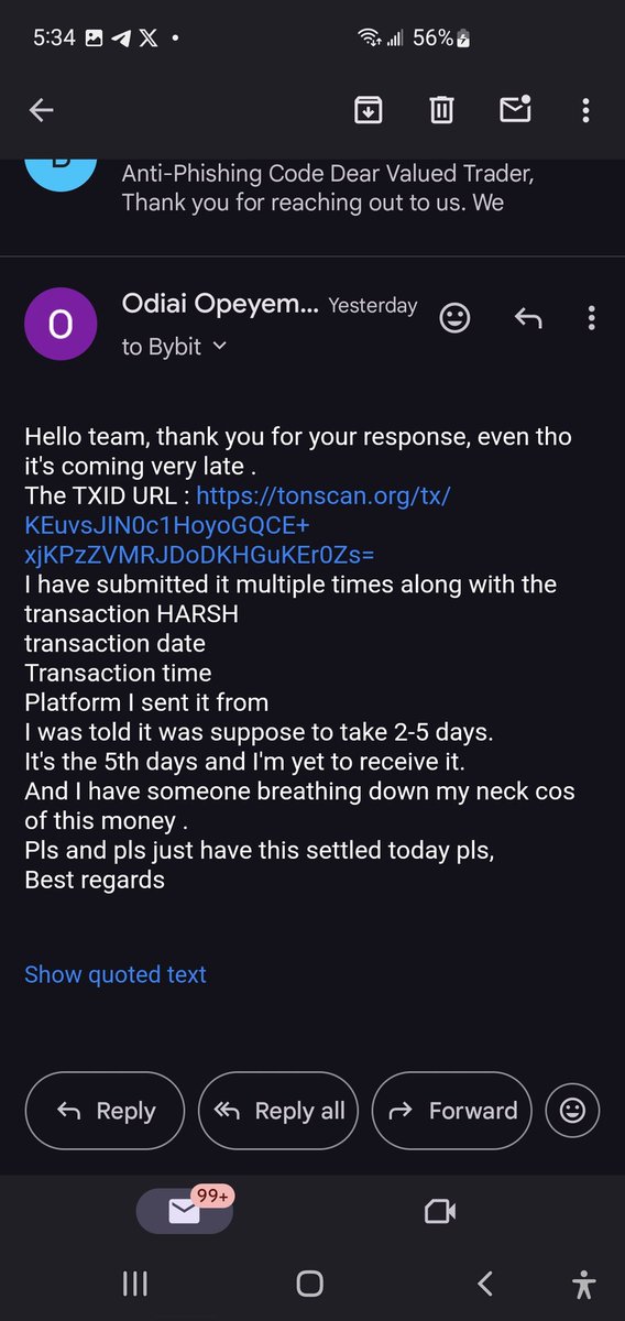 charyst6's tweet photo. @Imaginary_Ones @Astrall765 @Bybit_Official kindly refund my money,  
I have provided you with all relevant documents is been over 6days  @WisdomMatic @MikaelRekt pls help retweet 🙏 https://t.co/Y0getPoIoX
