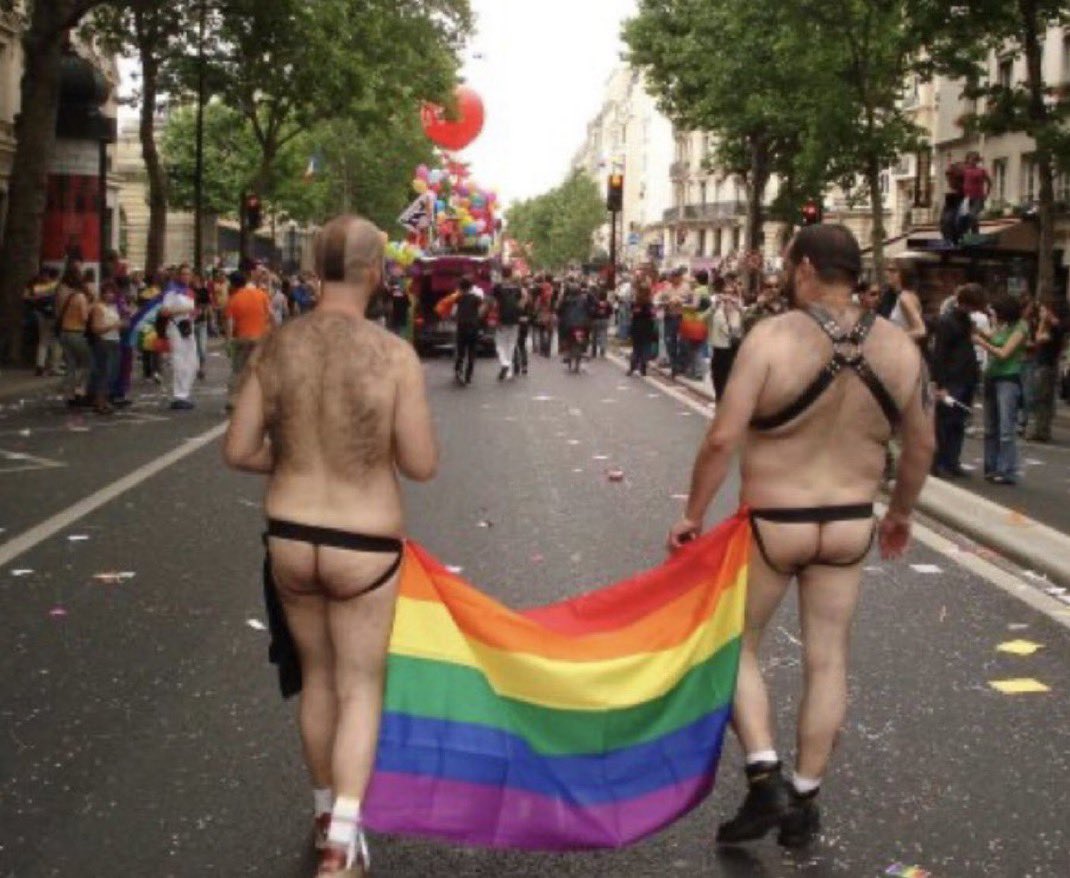 jahman_adamski's tweet photo. What a load of dog water! 

This is what they proud of. Washed up attention seeking loosers on medication for their diabolical sexual choices marching the streets, getting their cocks out in public or walking the streets half naked. It exposes how deranged this movement actually is. 

Forcing others to accept them for who they are when they can't even except themselves.