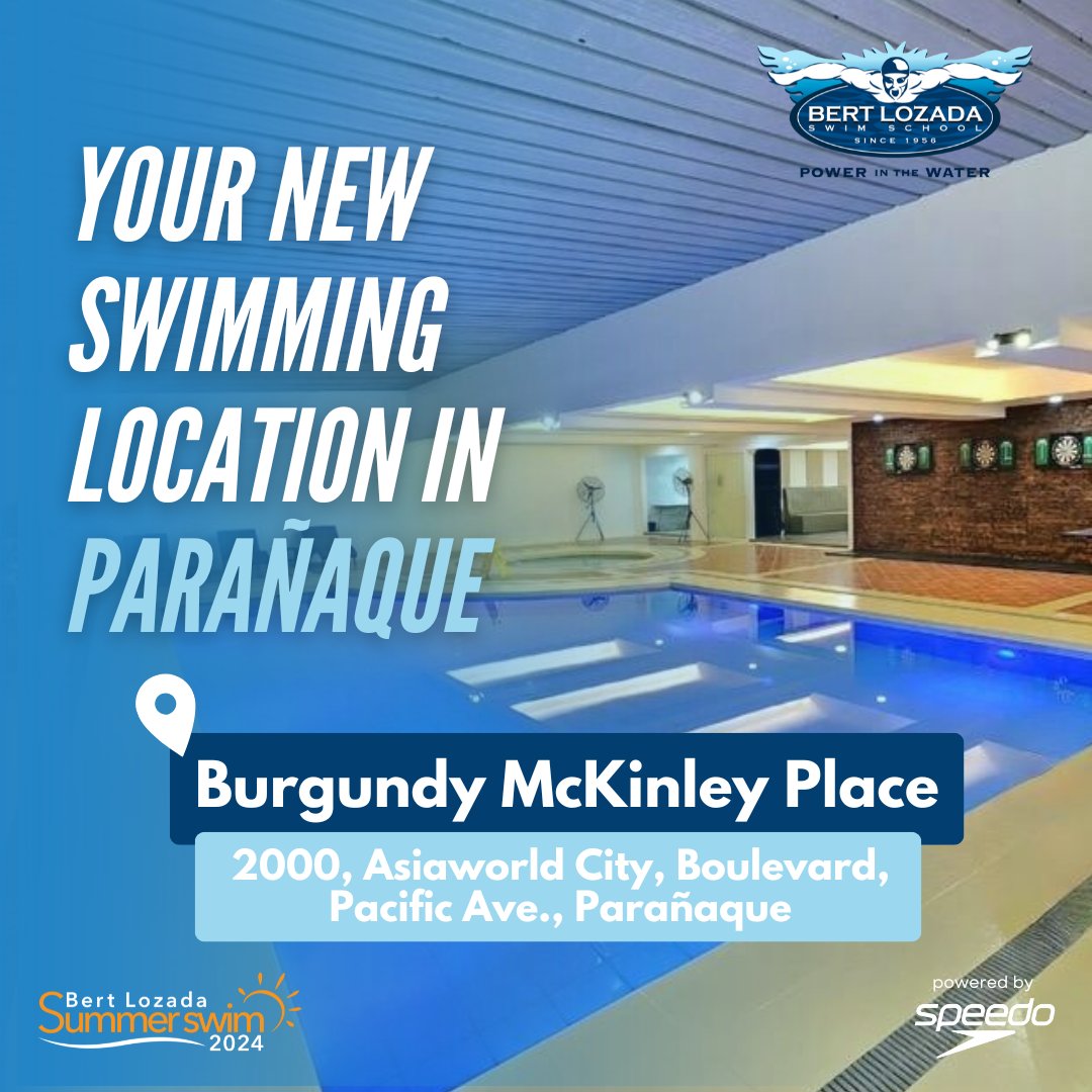 bertlozadaswim's tweet photo. Shake off the summer heat with some cool, enjoyable learning! ☀

Bert Lozada Swim School is excited to announce a new location in the south! Delve into fantastic swimming lessons and create unforgettable memories with us at Burgundy McKinley Place

Enroll now! Call or message us https://t.co/cxQGeeCAN2