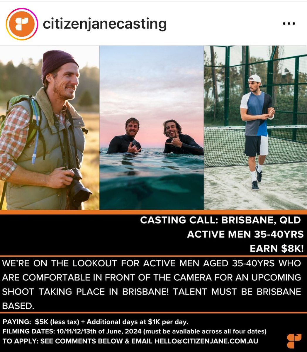 gigbooktv's tweet image. Active Men gigbook.tv/blog/active-me…

Active Men 35-40 years old, Brisbane.

#activemen
#35to40yearsold
#brisbane
#mustbebrisbanebased
#comfortableinfrontofthecamera
#opencastingcall
#citizenjanecasting
#gigbook
#onestopshop
#castandcrew
#joinforfree
#applyhere