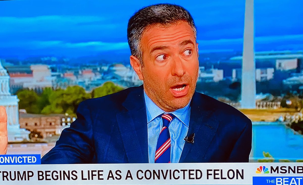 TAFORU's tweet photo. @MSNBC’s Ari “D Ice” apparently can only focus on one issue at time, so viewers were treated to more stale, #Guilty34, tЯUmp conviction, leftovers today…

and in this segment, as per usual, “D Ice” has to resort to his kaleidoscope of tЯUmpian lies and propaganda with a full video collage of Fox News and tЯUmp DOJ talking points…

falsely positing that there is no evidence of any of tЯUmp’s other crimes because…

📌Fox News declared tЯUmp was innocent of collusion, 
📌tЯUmp was acquitted in the 2 Senate impeachments,
📌the Mueller investigation did not charge him,
📌SCOTUS is slow walking the immunity case,
📌Cannon is poisoning the MAL classified document case.

I’m not sure why anyone watches this tired, tedious tripe, other than to try and keep “D Ice” honest 😁, but one thing is very clear…

if young viewers of any race, color, religion, or national origin, are watching this show, expecting to come away fully informed with the truth and facts, you are failing your country and democracy in these perilous times. #watchbetter