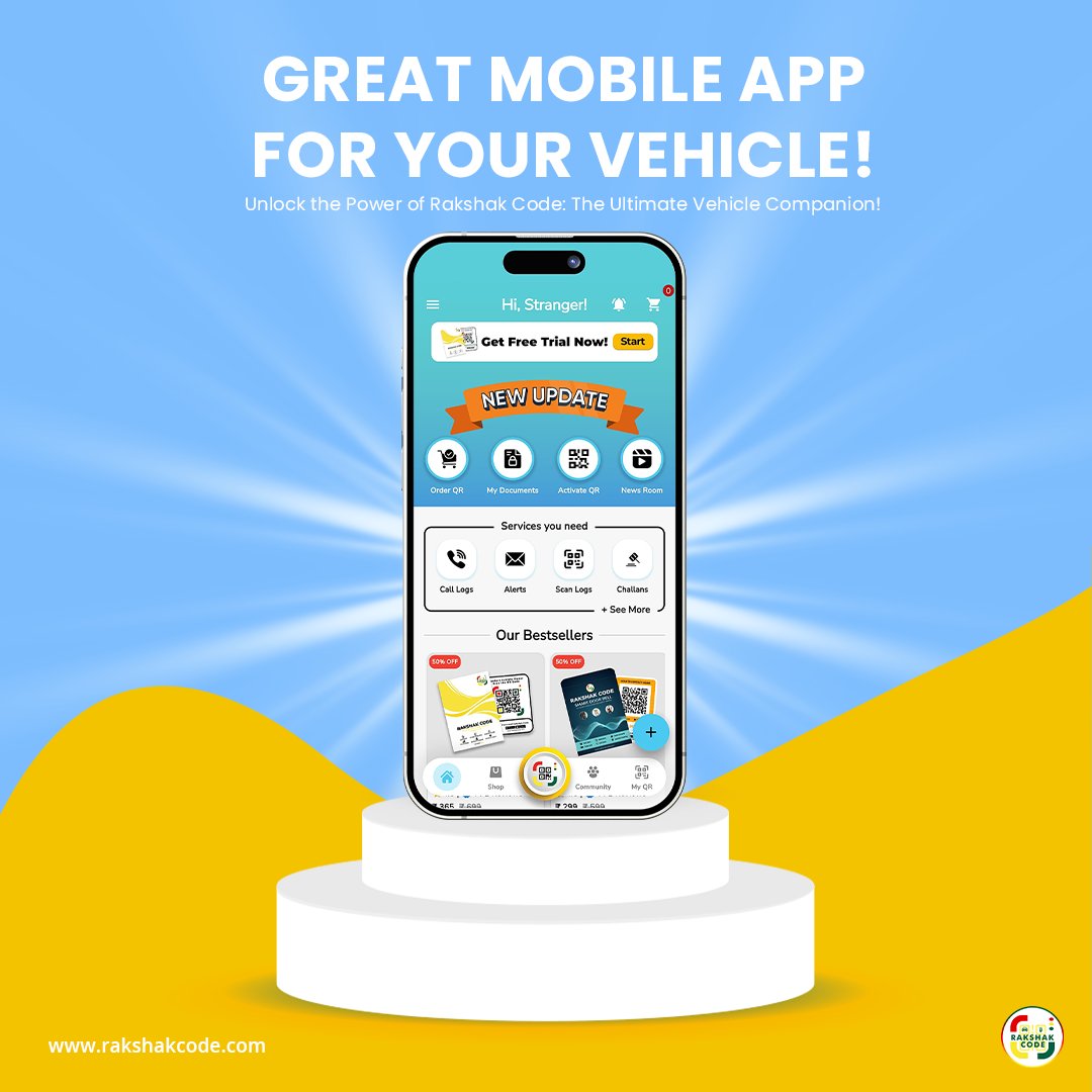 🚗 Unlock the Power of Rakshak Code: The Ultimate Vehicle Companion! 🚗
🔥 New Update Alert 🔥

🔹 Order QR Codes
🔹 Manage Documents
🔹 Activate QR Codes
🔹 Stay Updated with News Room
🔹 Access Call Logs, Alerts, Scan Logs, Challans, and more!
#RakshakCode #VehicleSafety