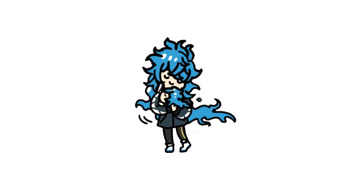 「blue hair chibi」 illustration images(Latest)